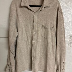 John Ashford Casual Beige Button-Down Shirt